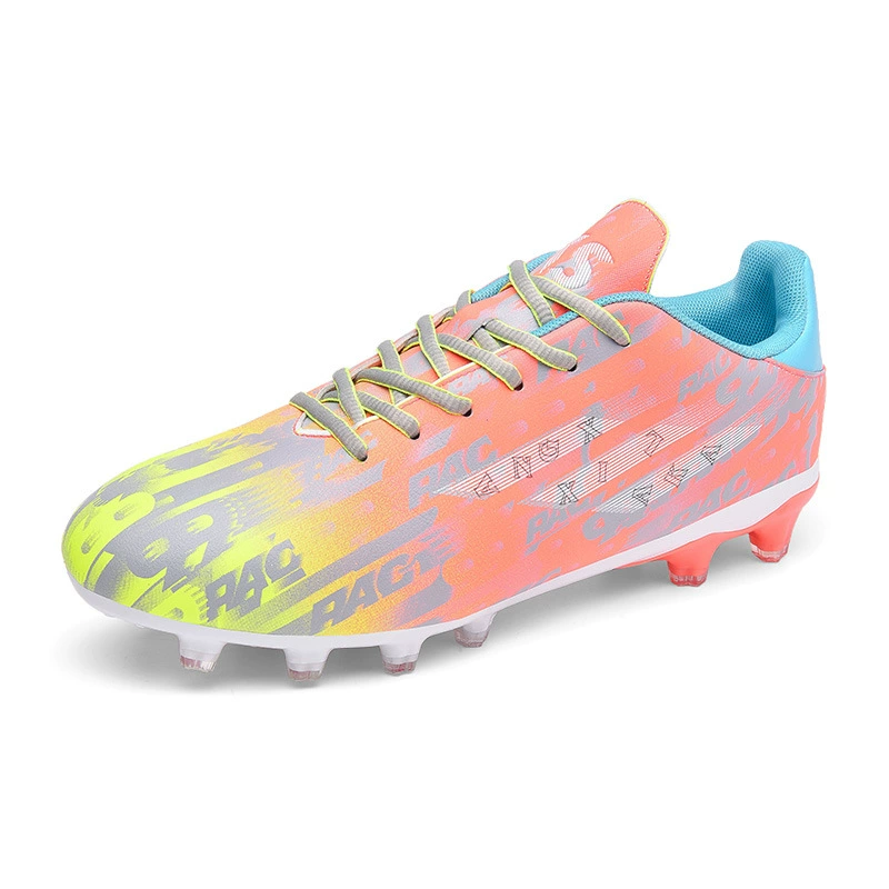 Новые красочные футбольные туфли Binbin Binbin Bird Футбольные туфли длинные сломанные гвозди высокого бана 2025 дышащие спортивные тренировочные туфли для мужчин и женщин