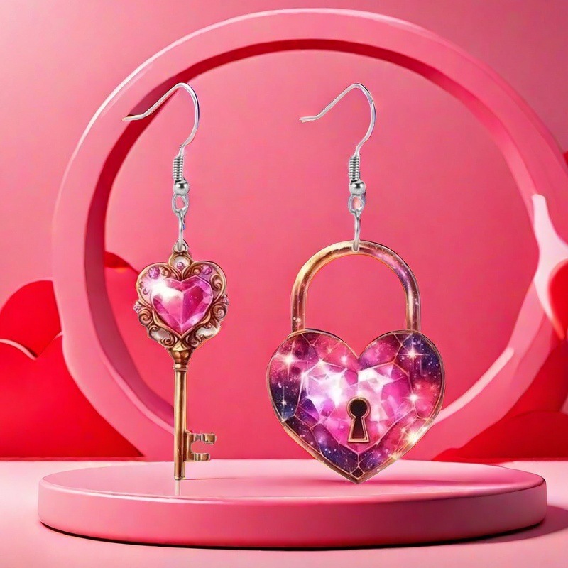 sophisticated acrylic creative earrings for keys