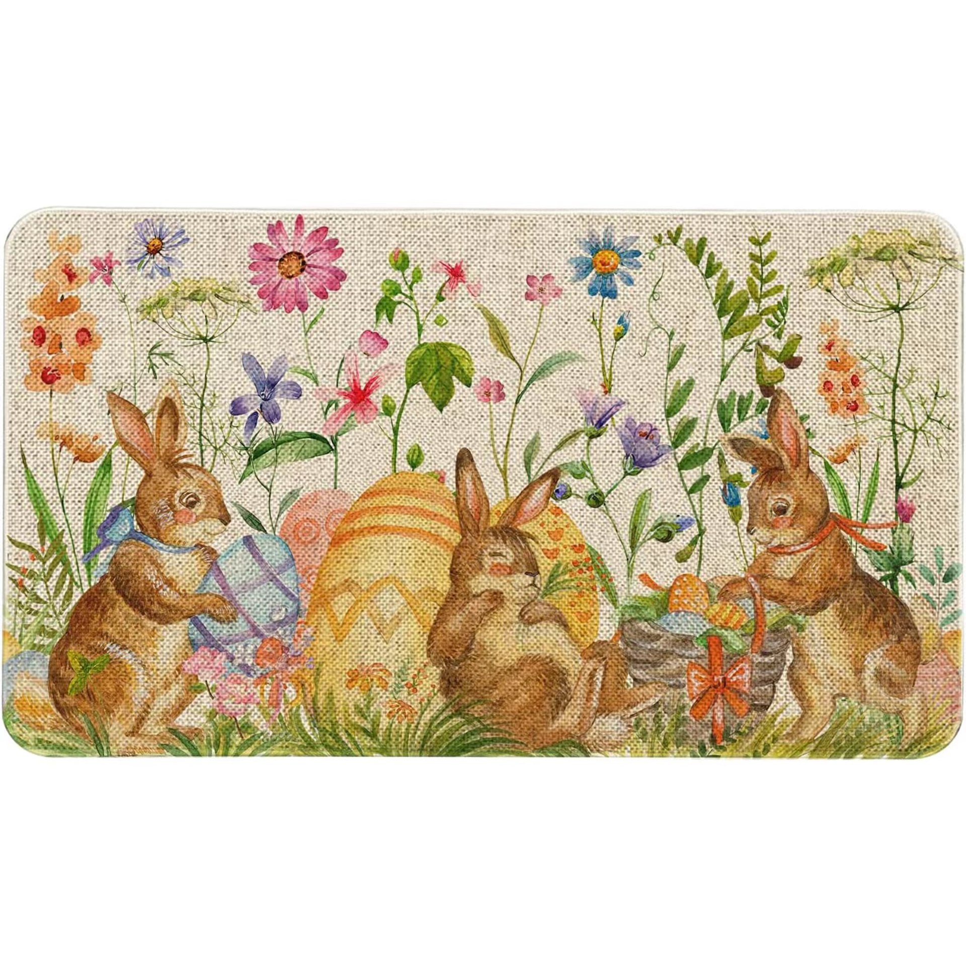 Transfronterizo de Amazon conejo de Pascua alfombra de piso decorativa Flor de camión alfombra de puerta de interior y exterior alfombra de pie de pasillo al por mayor