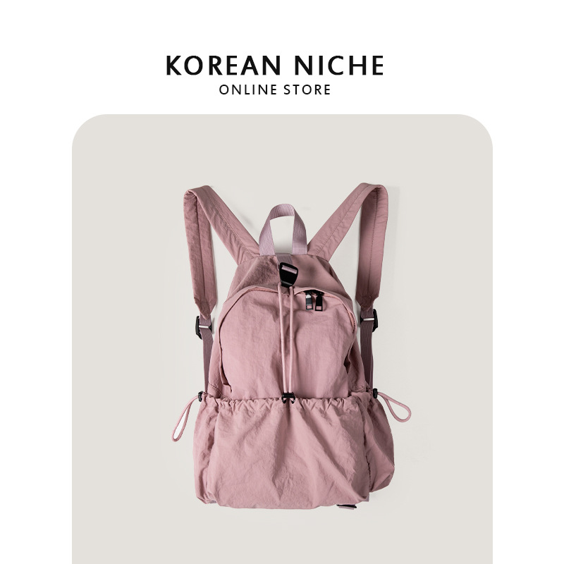 2024 Sommer neuer koreanischer Nischenrucksack mit großer Kapazität und gefaltetem, leichtem Nylon-Freizeit-Pendler-Reiserucksack_voghion.com