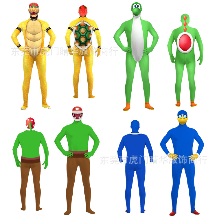 Halloween Spooky Super Mario Bodysuit 3D Printed Jumpsuit Adult and Children's Cosplay Outfit for Men and Women