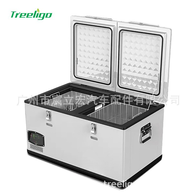 Treeligo refrigerador de coche 12V24V universal de gran capacidad 40L congelador móvil al aire libre fresco refrigerador de coche
