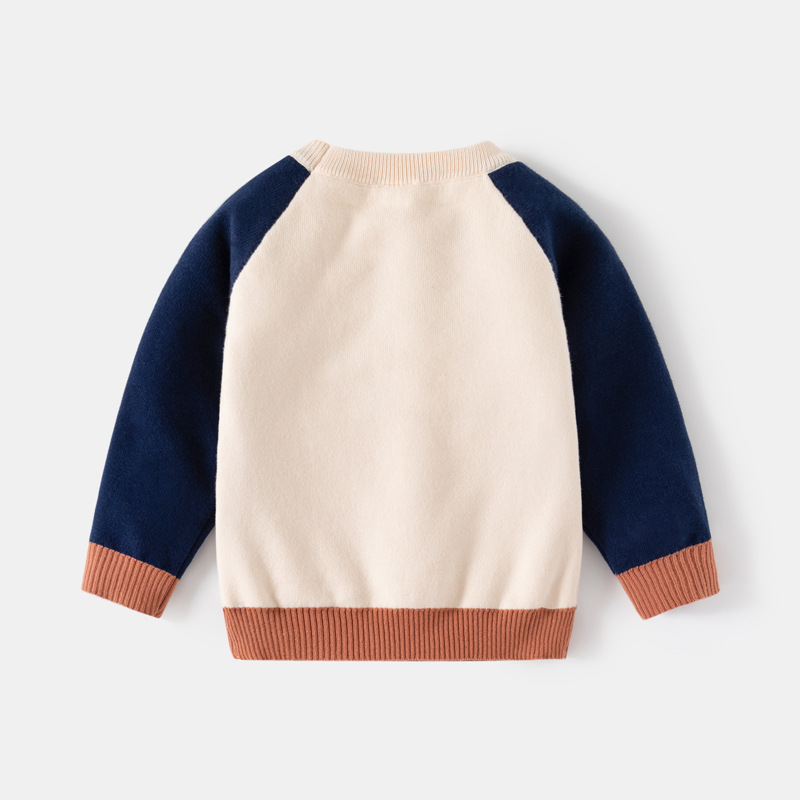 Autumn new mountain style clothing, boys' double-layer cotton thread, teddy bear vacation pullover sweater, children's_voghion.com