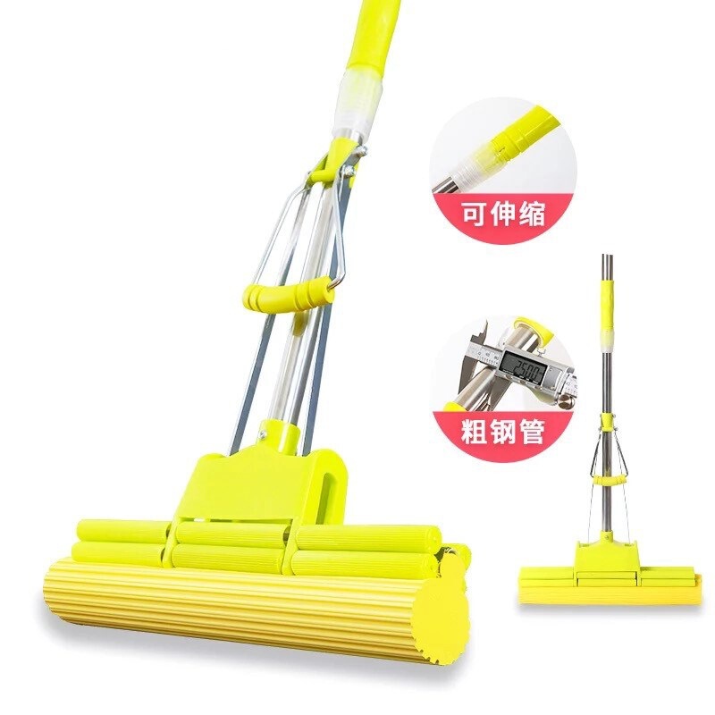 . da stainless steel roller rubber cotton absorbent sponge squeeze mop hand wash-free daughter-in-law mop bag
