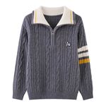 100%儿童羊毛衫青少年毛衣套头长袖秋冬款加厚童装拉链针织衫