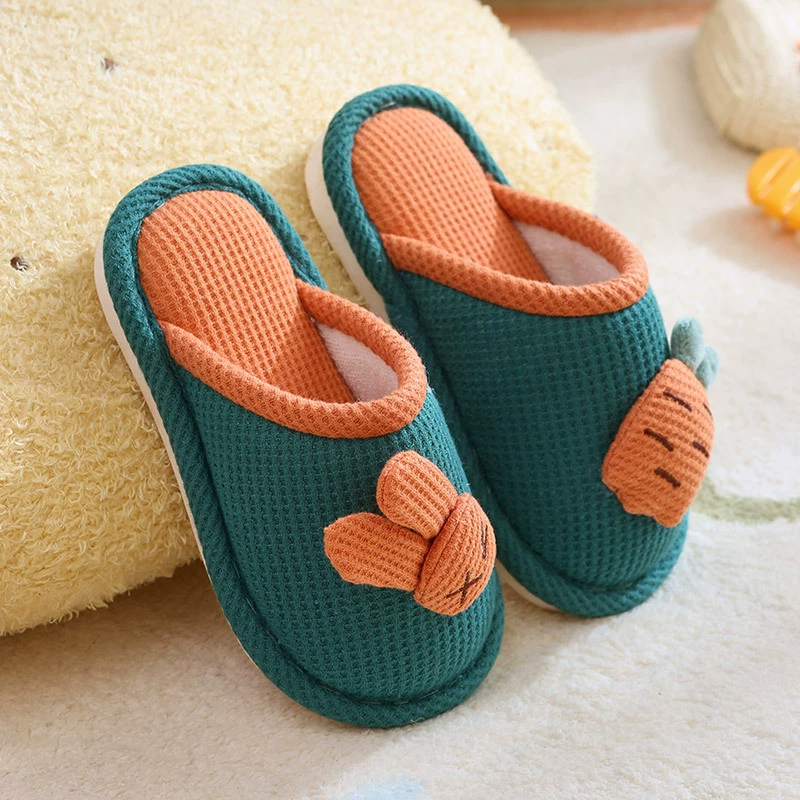 (Wholesale), children's keep warm slippers for boys, non-slip plush winter rabbit