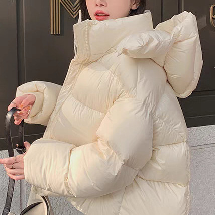 小个子90时尚面包服短款2025款特价潮流白鸭绒羽绒服女加厚有吊牌