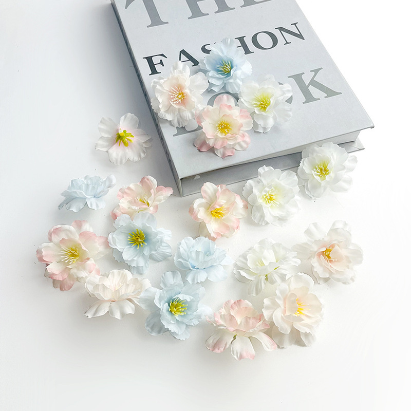 Simulated Cherry Blossom Flowers Wholesale diy Hairpin Headdress Wedding Flower Wall Shopping Mall Layout with Flowers Peach Blossom Photography Props