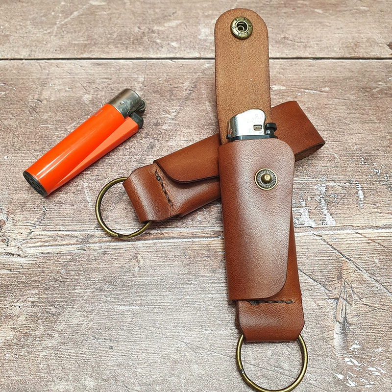 Трансграничные мужские кожаные кожаные чехлы для зажигалки ретро мини-брелок для зажигалки для кемпинга