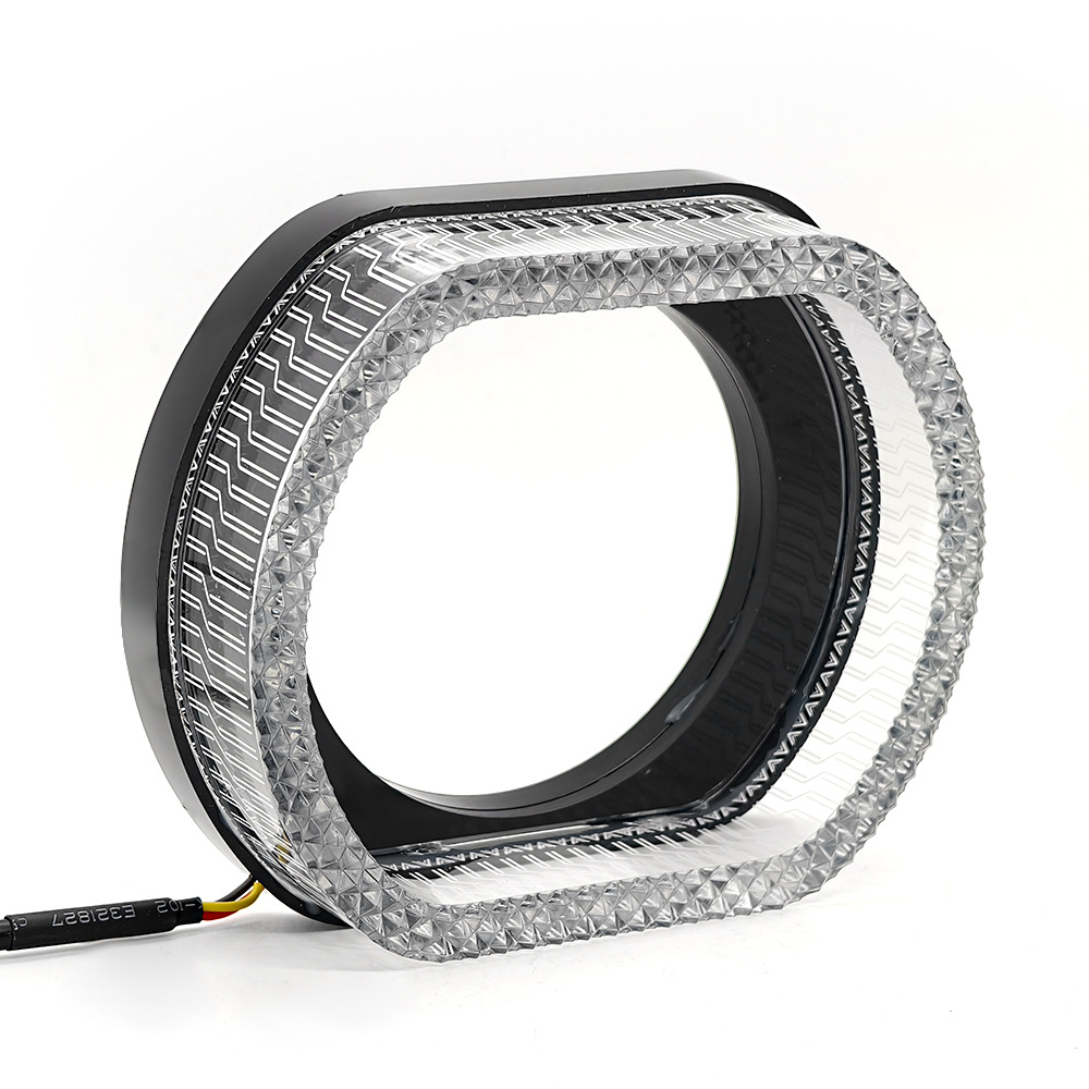 Cross-Border New Car Led Headlight Decorative Halo Ring with Colorful 5D Lens Angel Eyes Integrated Cover Turn Signal Modification