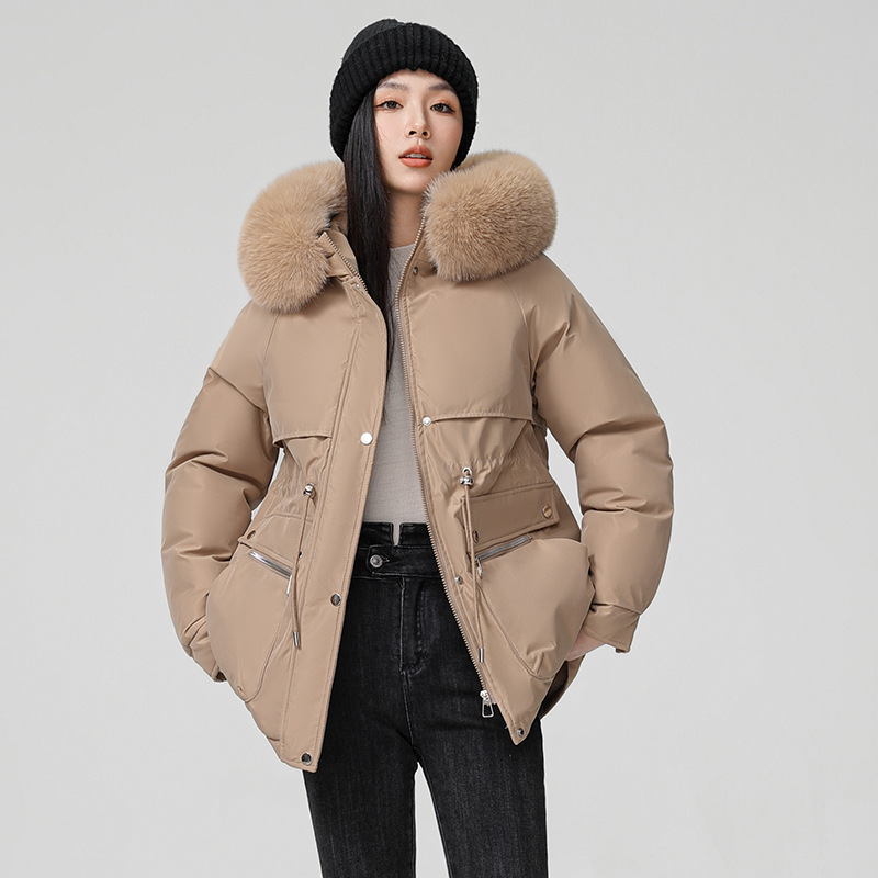 Pike wear mujer invierno 2024 nueva chaqueta de algodón de plumón fino de moda salvaje más chaqueta de piel gruesa de terciopelo