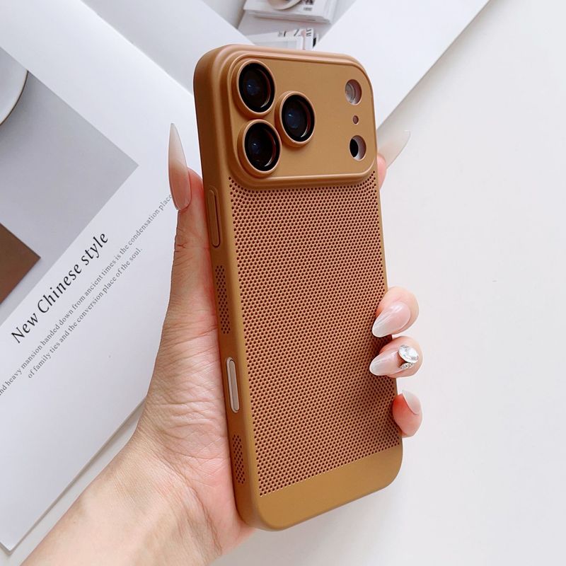 蜂窝散热适用苹果17Promax肤感简约手机壳iPhone16镜头膜全包防摔|undefined