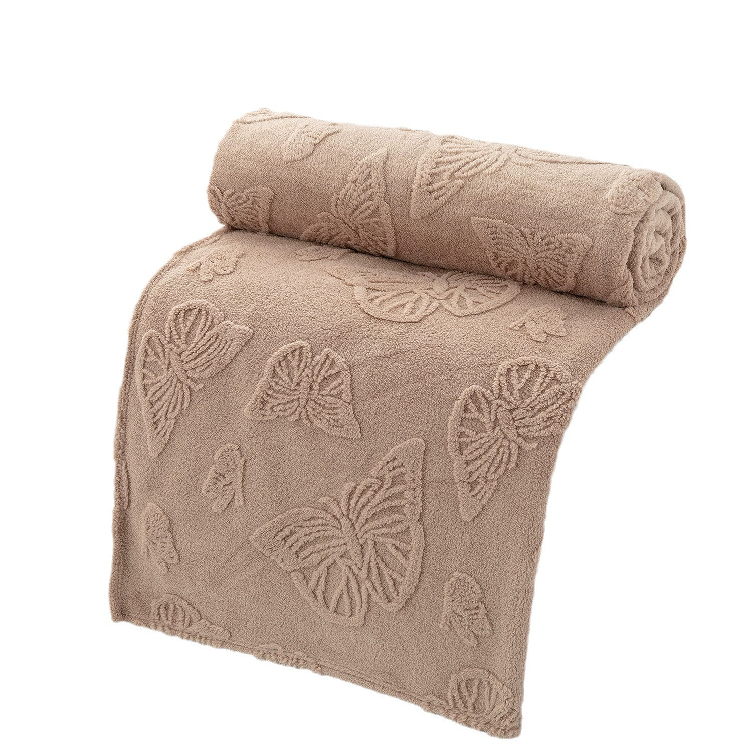 Плюшевое одеяло Velvet Throw Blanket, однослойная тисненая бабочка, размеры 70×100–200×230 см