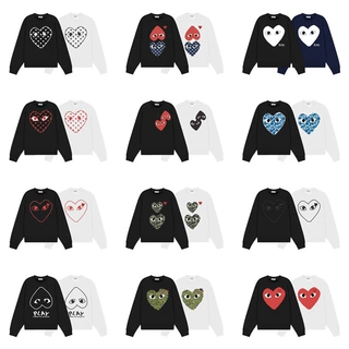 跨境川久保玲PLAY 新款爱心印花秋冬长袖圆领毛圈卫衣 男女款卫衣