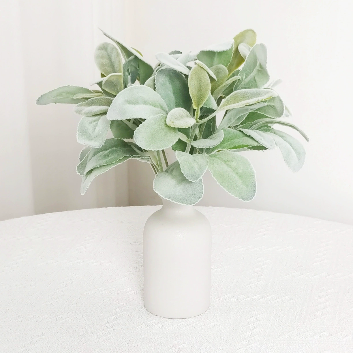 Имитация растений Флокировка одной овечьей ушной листовой кроличьей ушной листовой эвкалипт цветочной композиции декоративной зеленой посадки фото реквизит