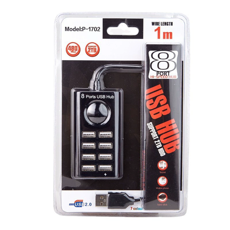 跨-border внешняя торговля 8 USB2.0 HUB восемь входов хаб ответвления настольный ноутбук расширение док-станция
