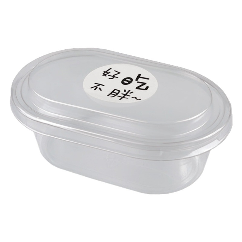 Oval tiramisú Taro redondo de leche de soja caja transparente Internet celebridad tazón completo caja de embalaje de pesca de frutas 500ml