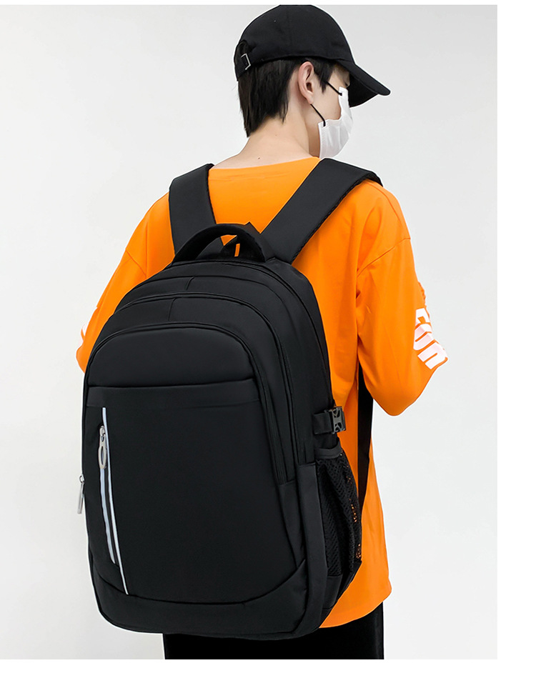 Solid Color Casual School Backpack Laptop Backpack Functional Backpack display picture 2