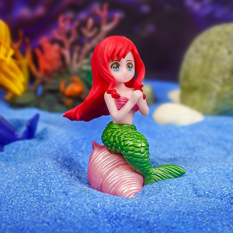 4 tipos de colgantes de sirena, decoraciones de pastel de princesa con conchas de sirena, decoraciones para acuarios, micropaisajes al por mayor
