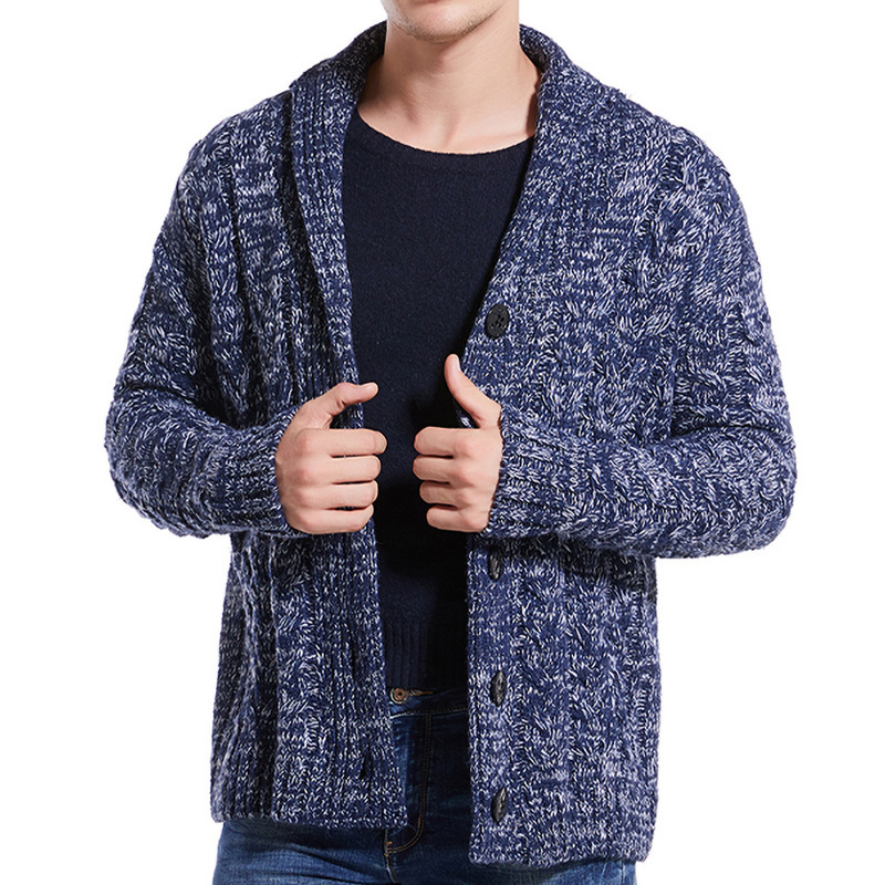 Herren Strickjacke Mit Strukturmuster Modischer Cardigan Mantel_voghion.com