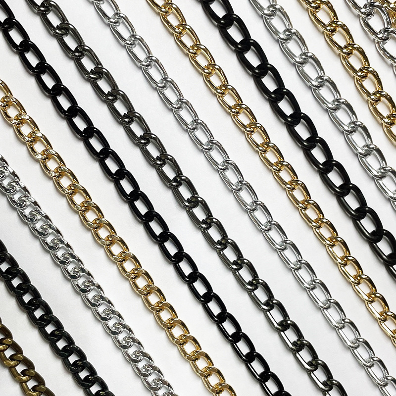 铝链类  加工定制多款式铝链装饰细链子小链条包包斜跨潮流链条详情5