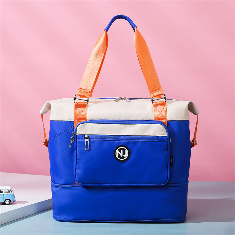 2024 bolsas de moda de color contrastante bolsas de viaje de gran capacidad bolsas deportivas de alta calidad bolsas de fitness casuales