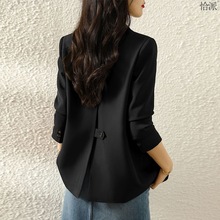 黑色西装外套女高级感春秋2023年新款韩版设计感小众宽松休闲西服