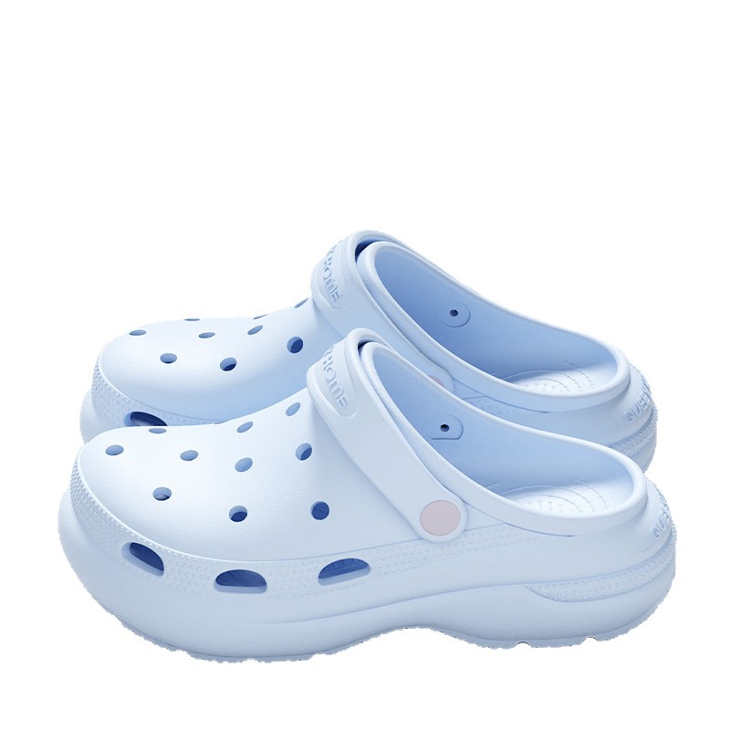 Croc-sko med tykke såler Sommer til kvinder Nyt skridsikkert overtøj Strand Crocs med tykt sål med lortefornemmelse Cloud Baotou Sandal Hjemmesko til kvinder