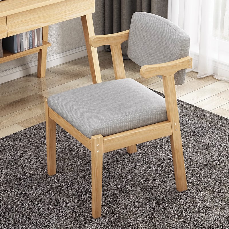 Silla de comedor de madera maciza Silla de escritorio en casa moderna minimalista dormitorio Ocio Estudio Oficina silla de la computadora Silla de aprendizaje respaldo