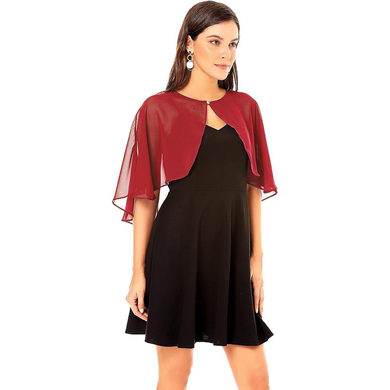 短款小披肩一粒扣宽松雪纺上衣夏季遮阳防晒衣新娘礼服上衣配饰女