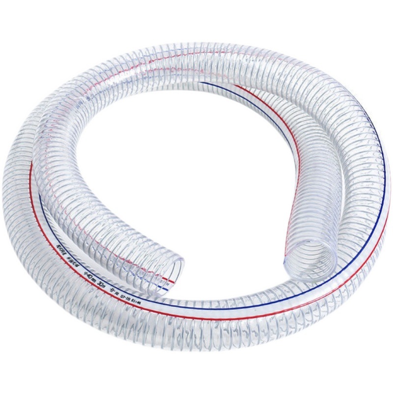 Manufacturer's transparent high-pressure spiral steel wire reinforced plastic hose, temperature resi