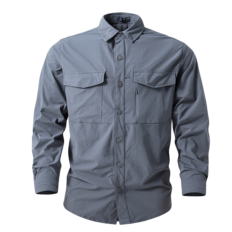 2024 transfronterizos Europa y Estados Unidos otoño hombre camisa de trabajo chaqueta de manga larga de hombre chaqueta de color sólido comercio exterior