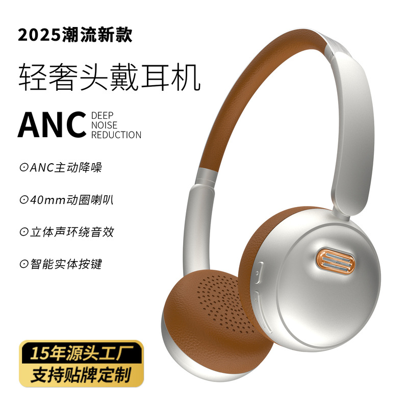 2025新型bluetoothヘッドセット装着式レトロ高颜値無線bluetoothノイズキャンセルヘッドセット現物メーカー直ロット|undefined