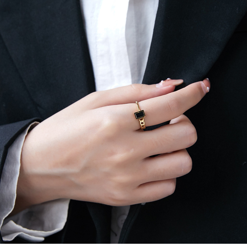 Holiday Occasion Wholesale Jewelry Fashion Chain 304 Stainless Steel 18K Gold Plated Gold Plated Stainless Steel Rings