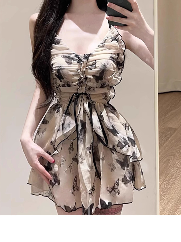 New Women's Retro Conservative Swimsuit Covers Tummy Slimming One Piece Backless Beach Skirt Style Flat Shoulder For Hot Springs_ecoleips.com