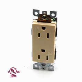 美标电源插座双联双位家用墙壁插座UL认证美式插座NEMA5-15