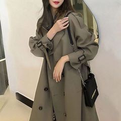 ウインドブレーカー今年のコート2025春秋新スタイルミドル丈膝上気質人気女神コート英国風
