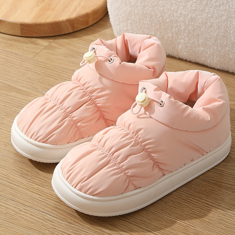 thumbnail image 1 of Zapatillas de algodón para otoño e invierno, bolsa de EVA para mujer, tacón cálido para el hogar, interior, antideslizante, impermeable, ropa exterior para parejas, zapatos de algodón, 1 of 5
