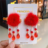 Hairgrip with bow, hairpins with tassels, children's hair accessory, red Hanfu, Chinese style