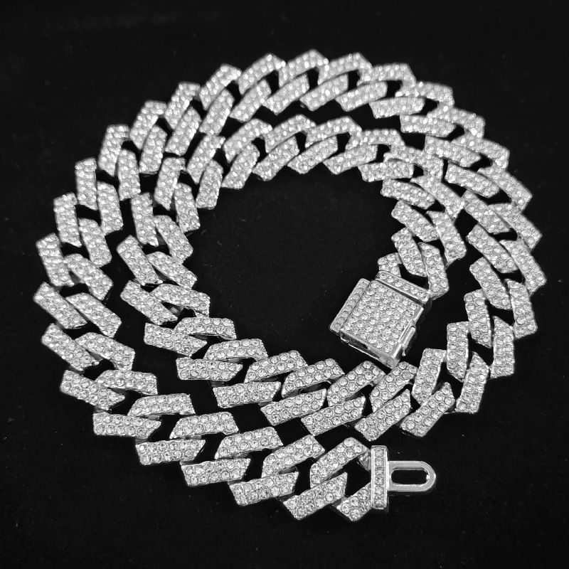 Cuban Chain Men's Gold Plated Necklace With Box Clasp 15mm_voghion.com