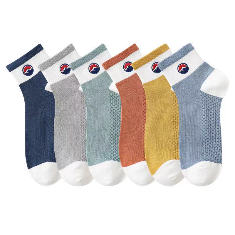 Round Standard Honeycomb Socks Men's Short Socks Spring and Summer Thin Socks Men's Sports Sweat Absorbing Deodorant Sports Socks