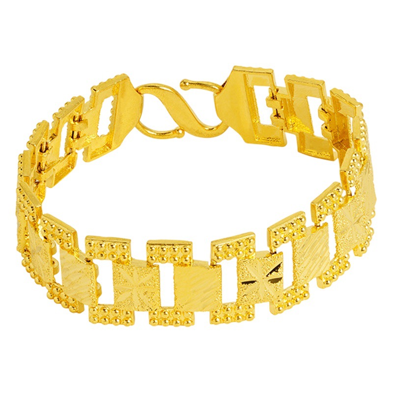 Vietnam arena oro sólido Correa pulsera coche flor estrellada aleación de cobre jefe cadena joyería hombres dominantes transmisión en vivo