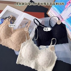 早秋新款婴儿肌蕾丝磨毛美背2535纯欲蕾丝内衣粉底液无痕固定杯