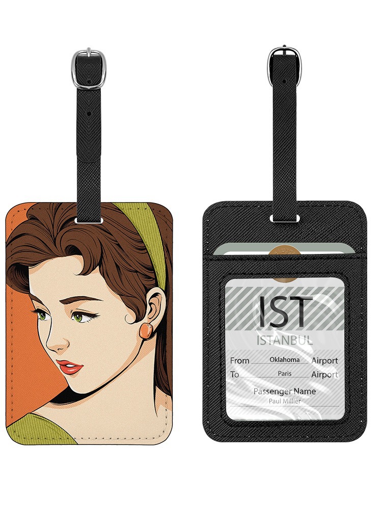 Impresión de transferencia térmica de pelo directo de fábrica etiqueta de equipaje viaje de negocios Almacenamiento de cuero PU viaje de embarque de equipaje colgante material al por mayor