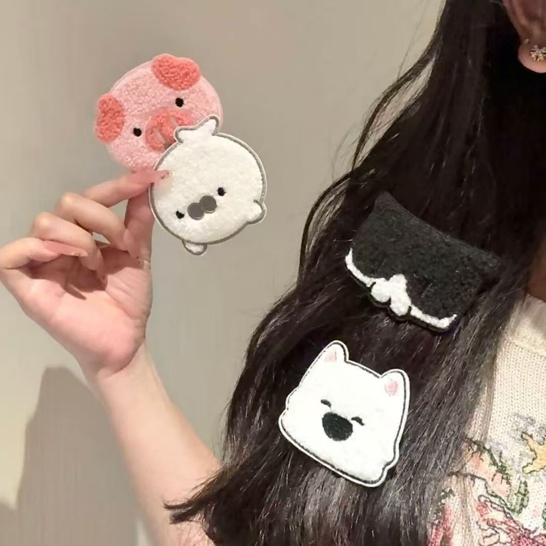 Cute cartoon animal hair stickers for girls, seamless forehead bangs stickers, hair tidying magic tape
