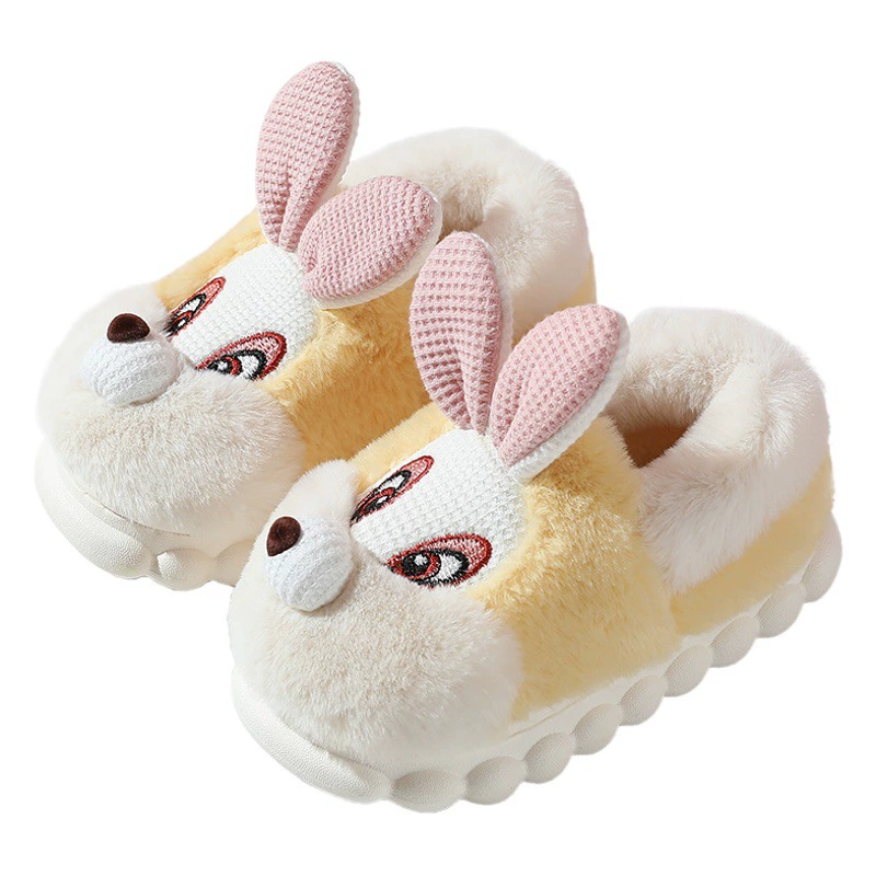 2023 зимняя новая сумка на каблуке для девочек Детская Милая родительская обувь с пеной для девочек теплая хлопковая обувь из кролика для пары