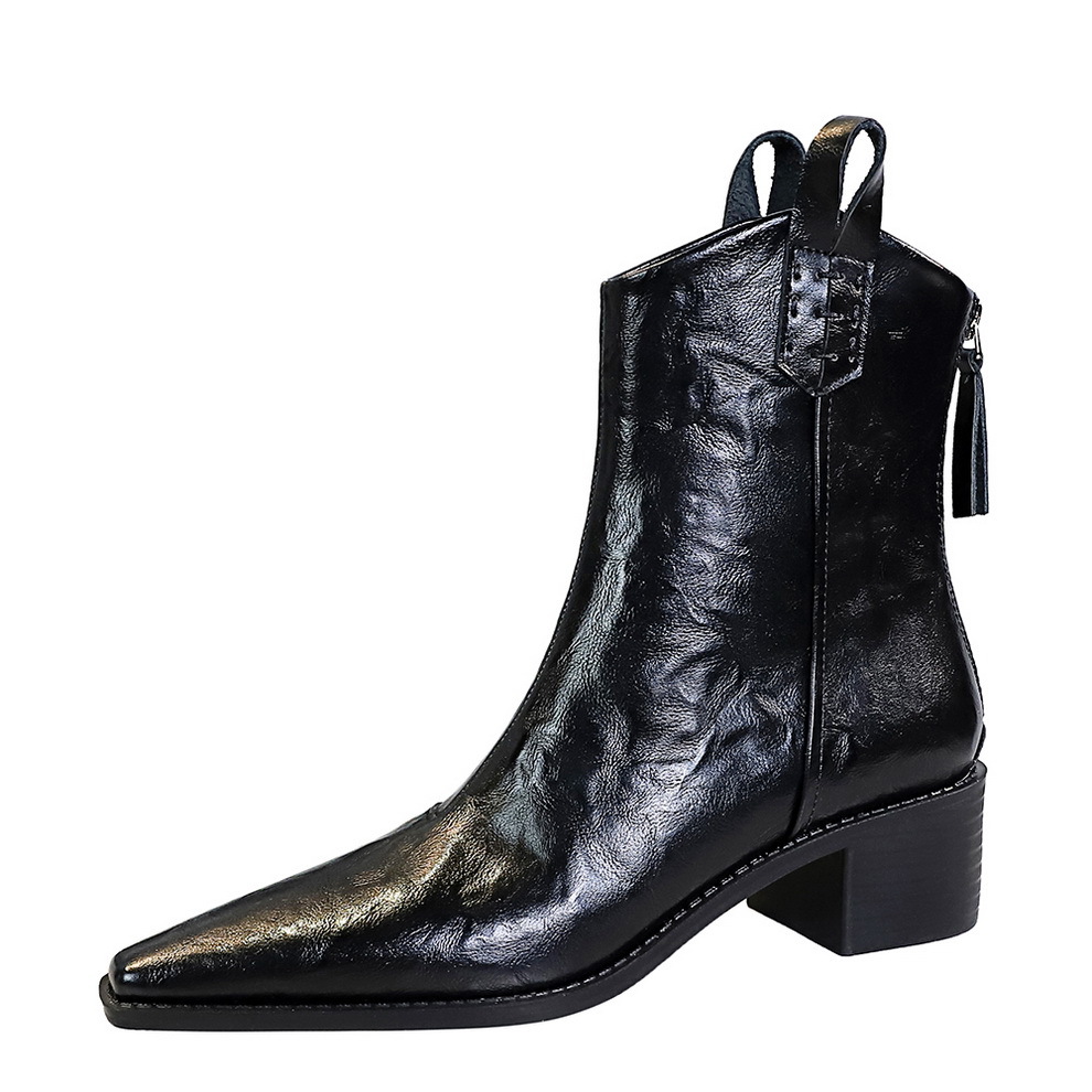 Retro Winter Mid Heel Pointed Toe Riding Boots For Women_voghion.com