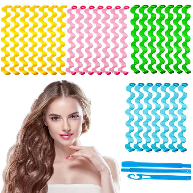 Transfronterizo multi-Tamaño de rollo de huevo ondulación del agua palo de curling manual de bricolaje Pelo Rizado artefacto updo artefacto no duele el pelo rizado