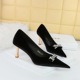 1818-K80 Banquet Women's Shoes High Heel Shoes Xishi Suede Shallow Mouth Pointed Water Diamond Buckle Metal Decorative High Heel Single Shoes