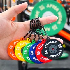 バーベルウェイトプレートキーホルダースポーティなPVCキーリング用
